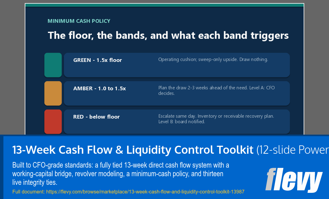 13-Week Cash Flow & Liquidity Control Toolkit (12-slide PPT PowerPoint presentation template (PPTX)) Preview Image