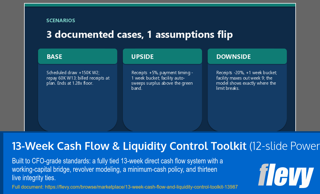 13-Week Cash Flow & Liquidity Control Toolkit (12-slide PPT PowerPoint presentation template (PPTX)) Preview Image