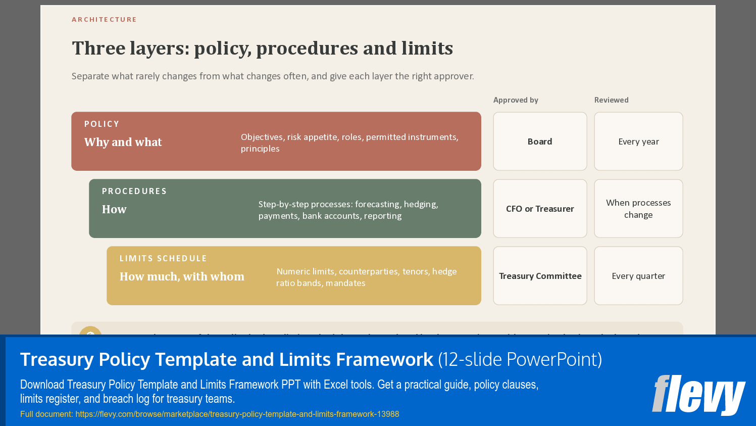 Treasury Policy Template and Limits Framework (12-slide PPT PowerPoint presentation template (PPTX)) Preview Image