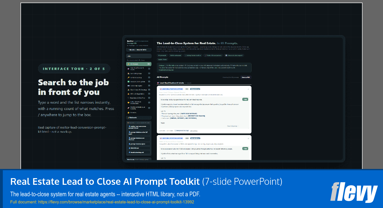 Real Estate Lead to Close AI Prompt Toolkit (7-slide PPT PowerPoint presentation template (PPTX)) Preview Image