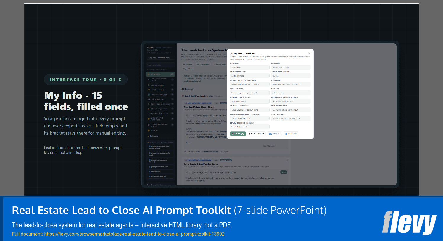 Real Estate Lead to Close AI Prompt Toolkit (7-slide PPT PowerPoint presentation template (PPTX)) Preview Image