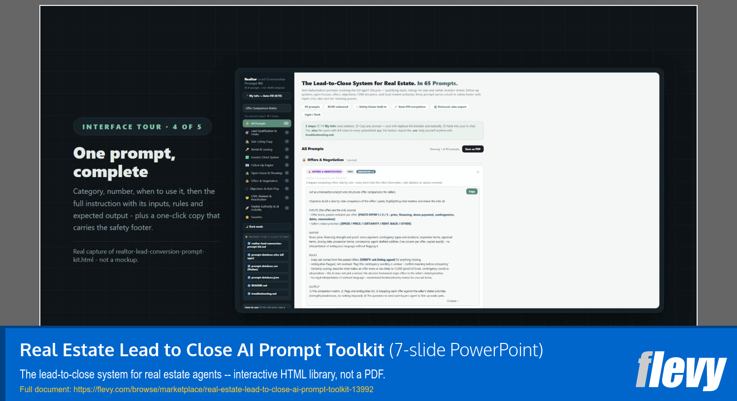 Real Estate Lead to Close AI Prompt Toolkit (7-slide PPT PowerPoint presentation template (PPTX)) Preview Image