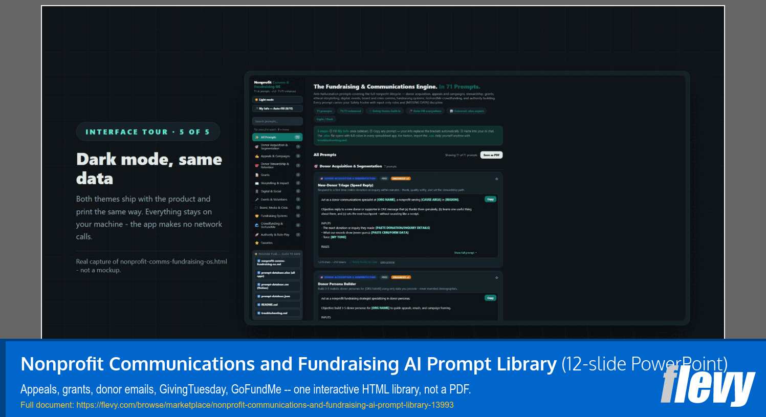 Nonprofit Communications and Fundraising AI Prompt Library (12-slide PPT PowerPoint presentation template (PPTX)) Preview Image