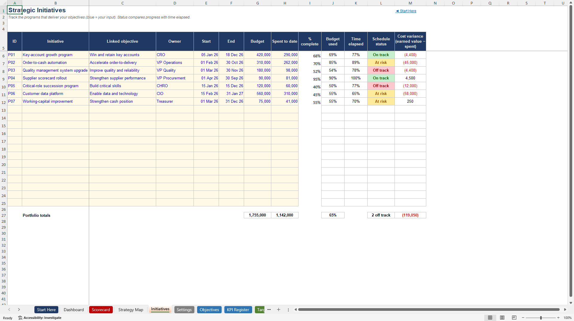 Business Financial Health Tracker for Freelancers (Excel template (XLSX)) Preview Image