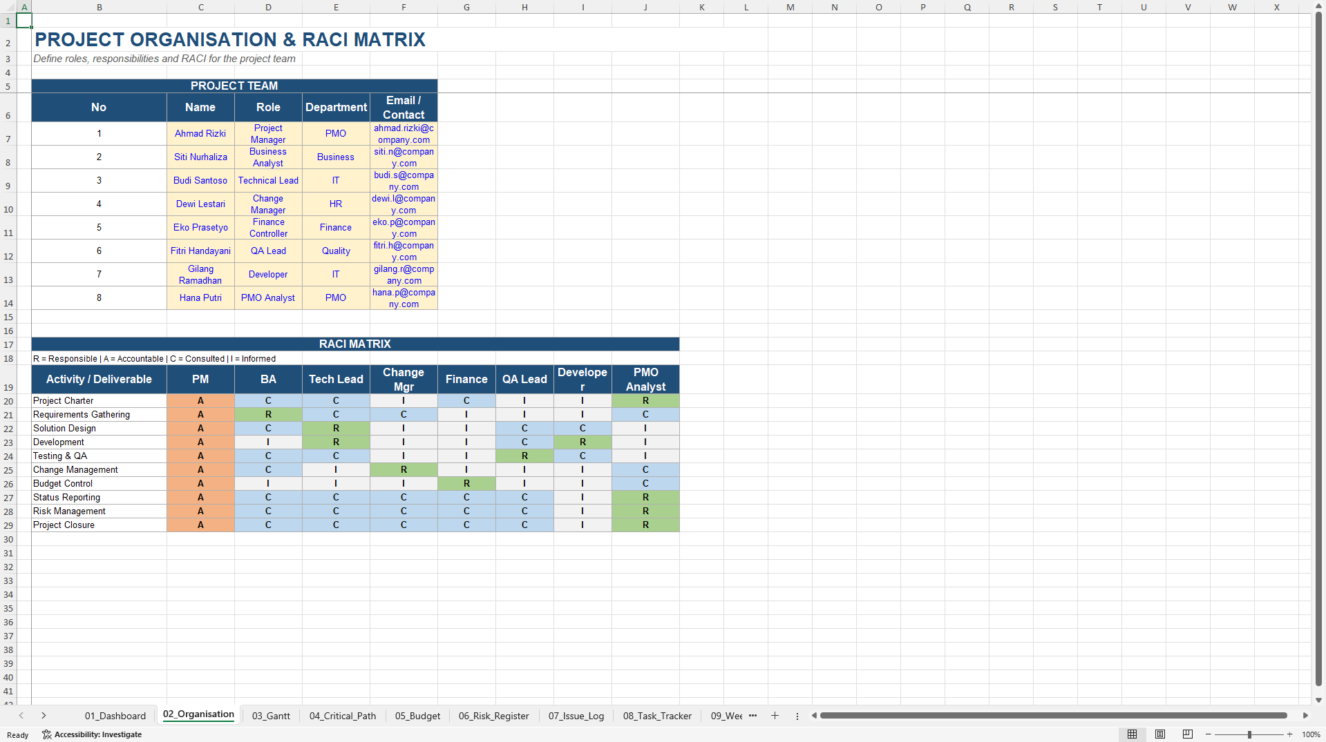 Project Control Tower: Full PMO Excel Operating System (Excel template (XLSX)) Preview Image
