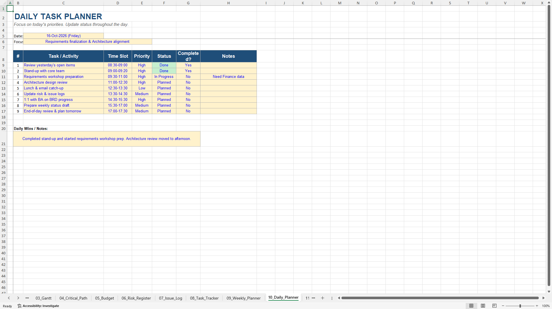 Project Control Tower: Full PMO Excel Operating System (Excel template (XLSX)) Preview Image