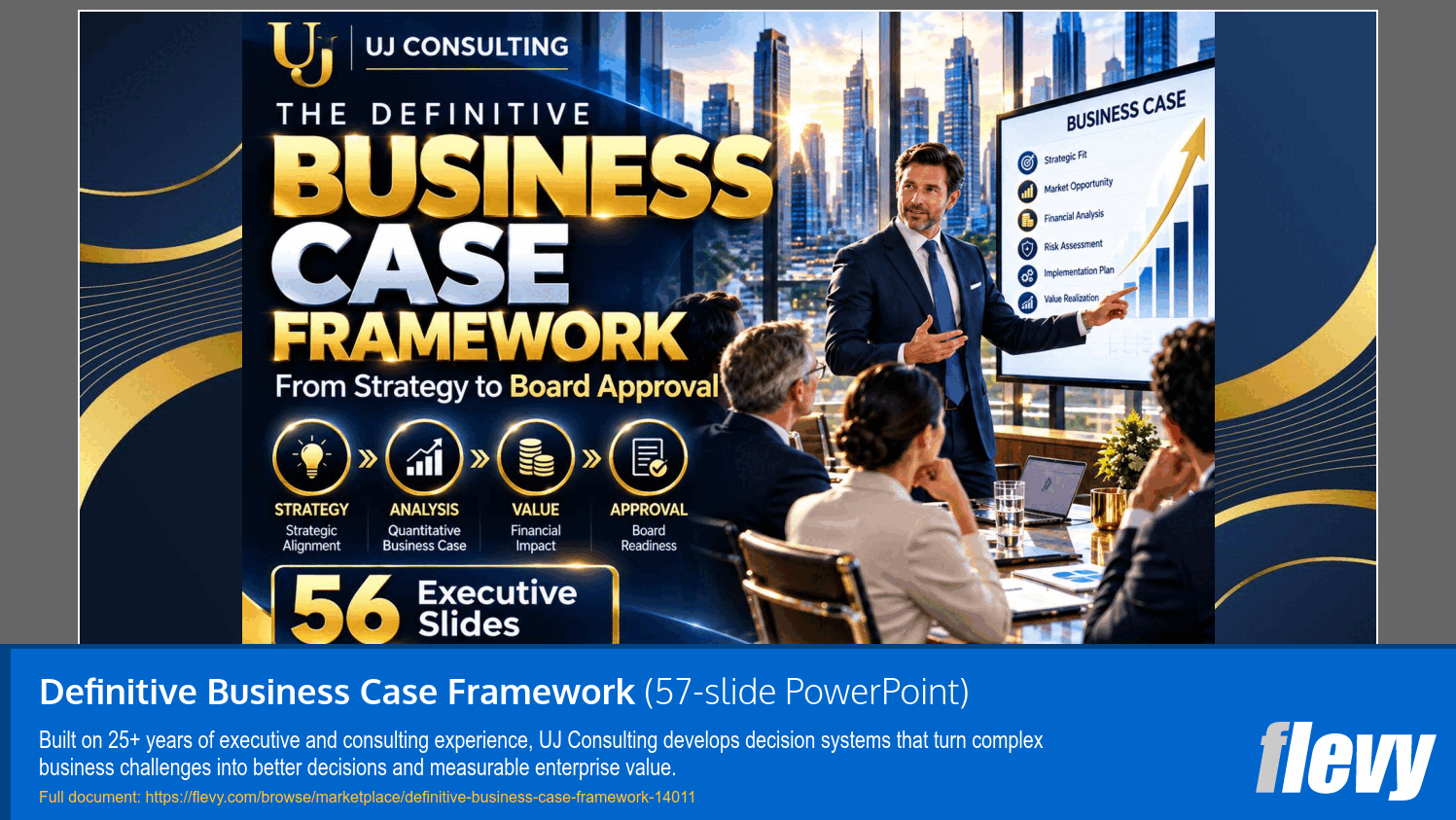 Definitive Business Case Framework (57-slide PPT PowerPoint presentation template (PPTX)) Preview Image