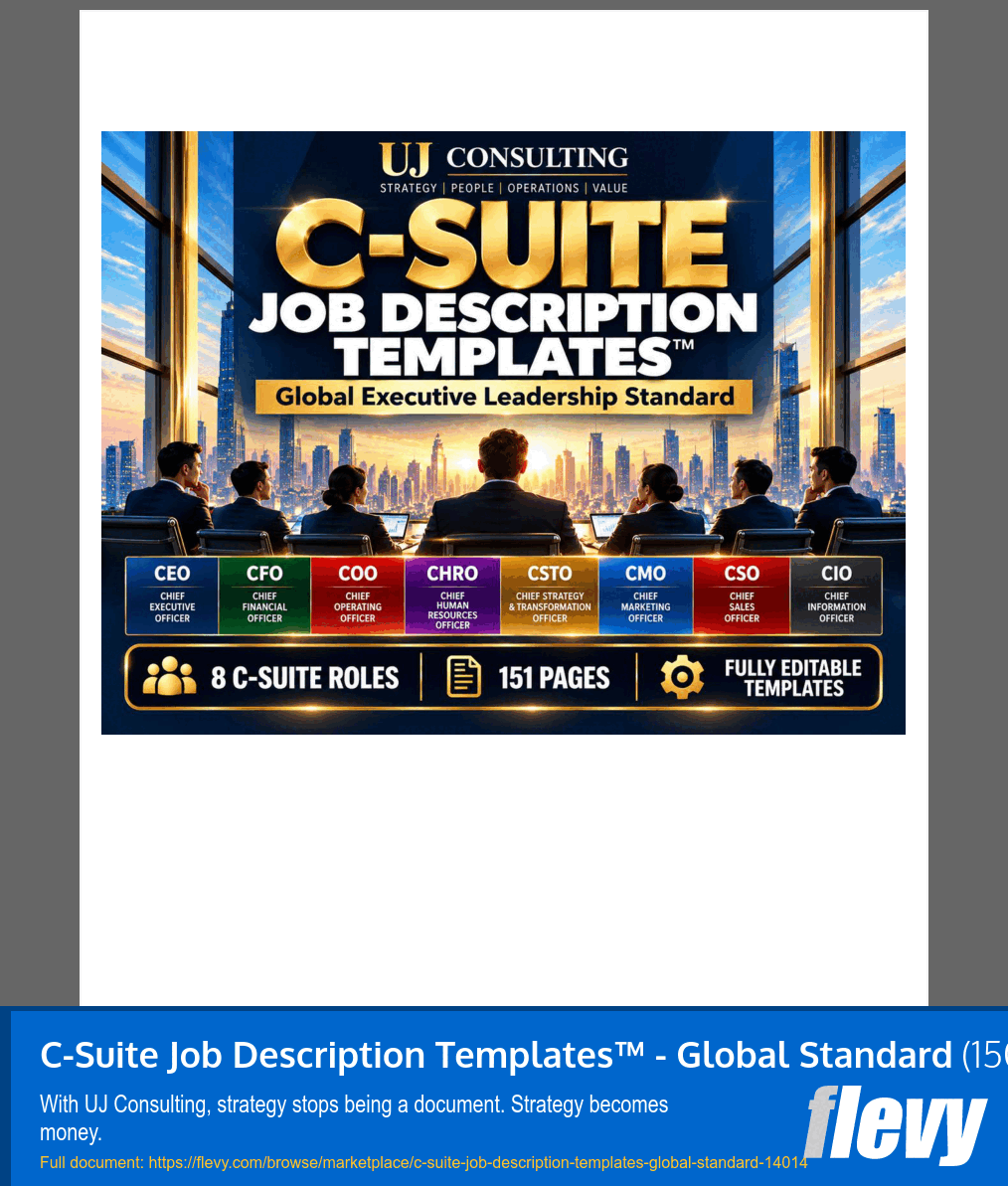C-Suite Job Description Templates™ - Global Standard (150-page Word document) Preview Image