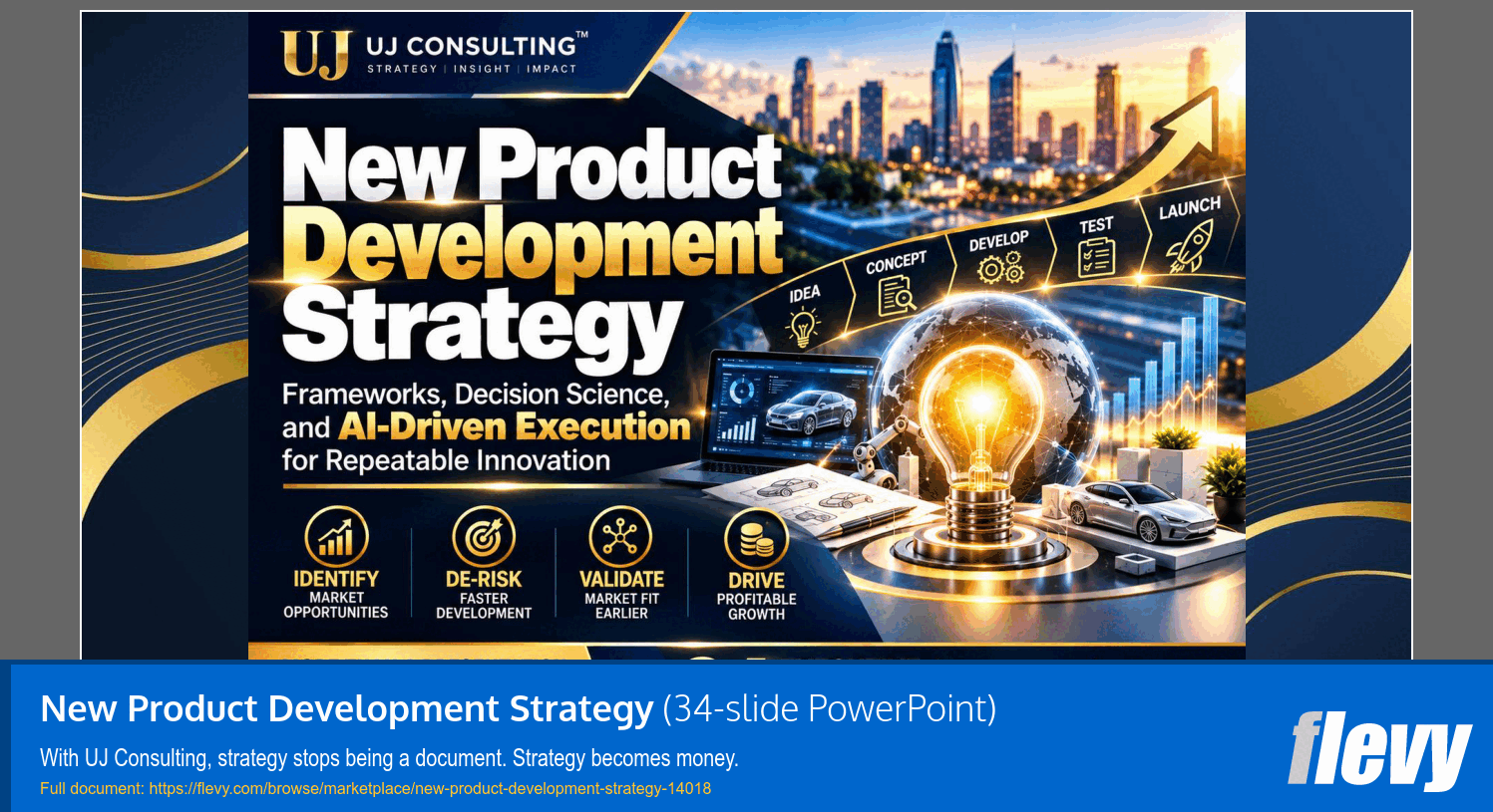 New Product Development Strategy (34-slide PPT PowerPoint presentation template (PPTX)) Preview Image