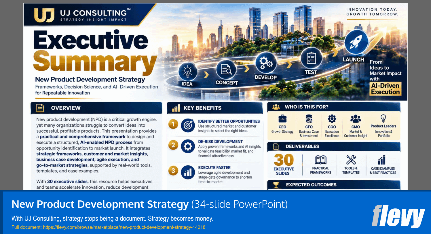 New Product Development Strategy (34-slide PPT PowerPoint presentation template (PPTX)) Preview Image