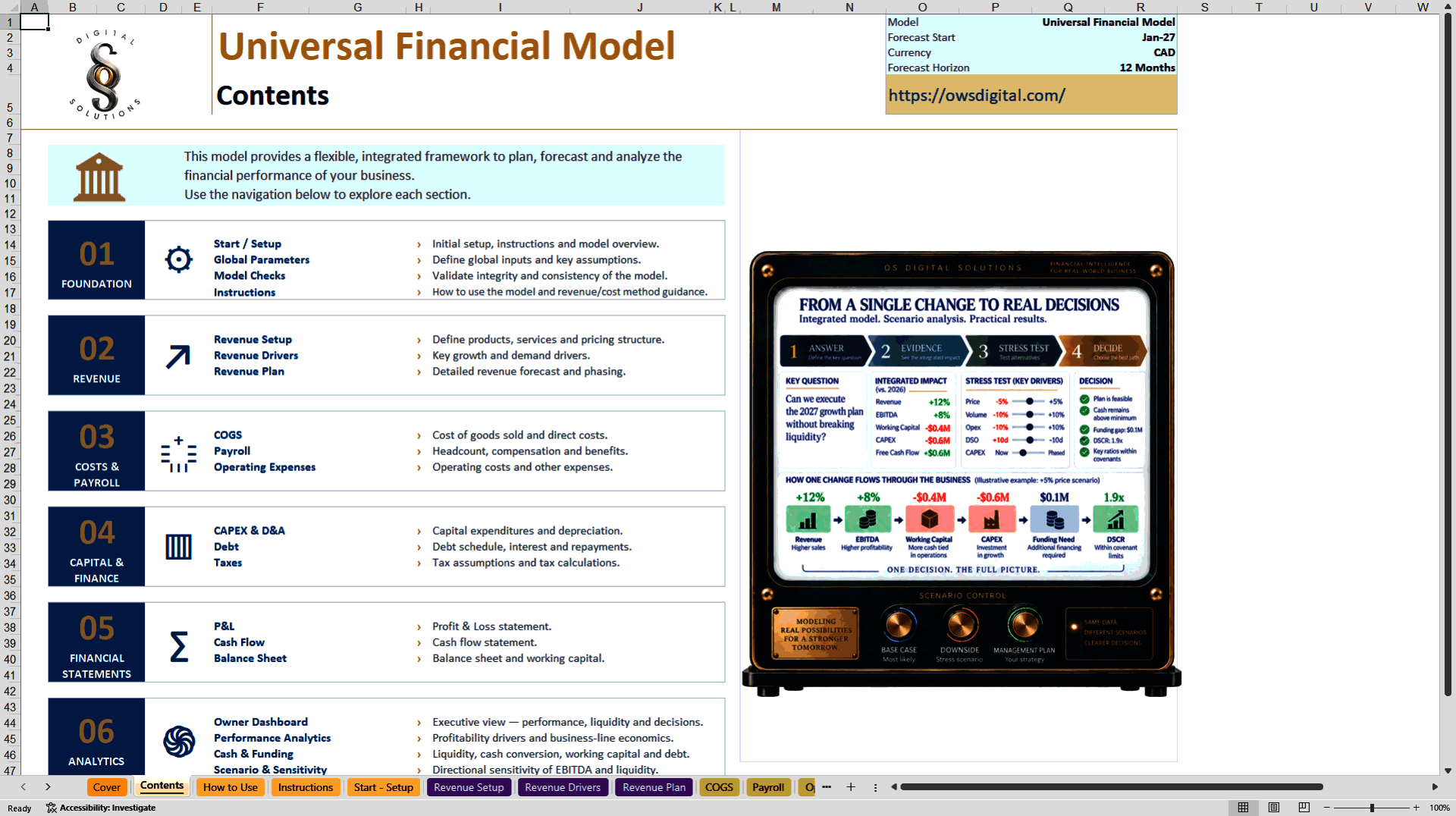 Universal Financial Model - Senior Edition (Excel template (XLSX)) Preview Image