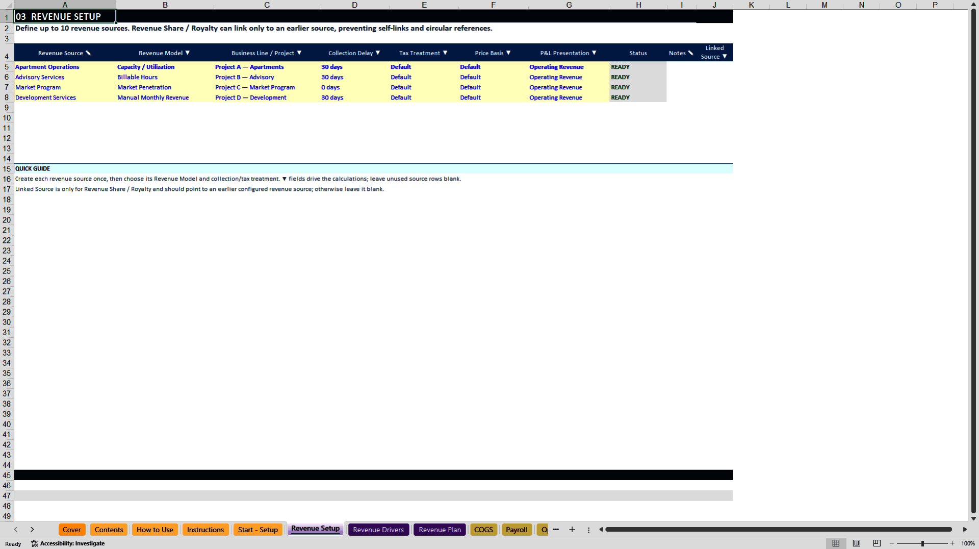 Universal Financial Model - Senior Edition (Excel template (XLSX)) Preview Image