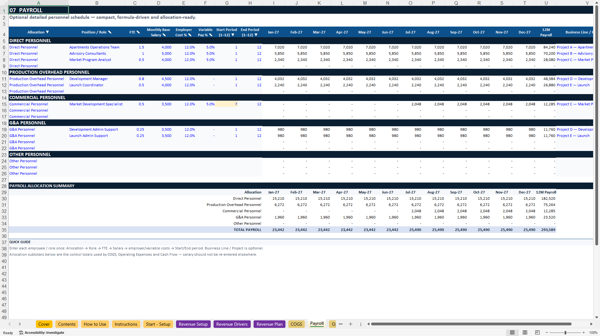 Universal Financial Model - Senior Edition (Excel template (XLSX)) Preview Image