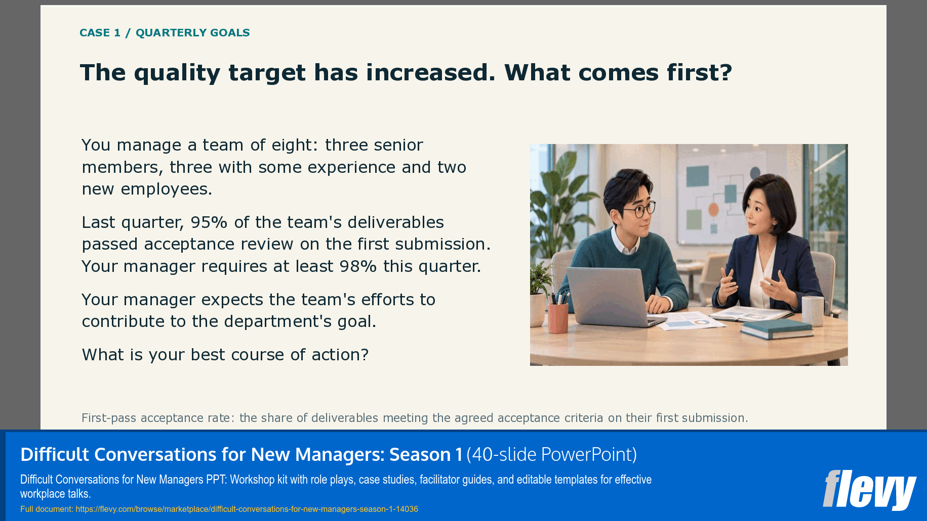 Difficult Conversations for New Managers: Season 1 (40-slide PPT PowerPoint presentation template (PPTX)) Preview Image