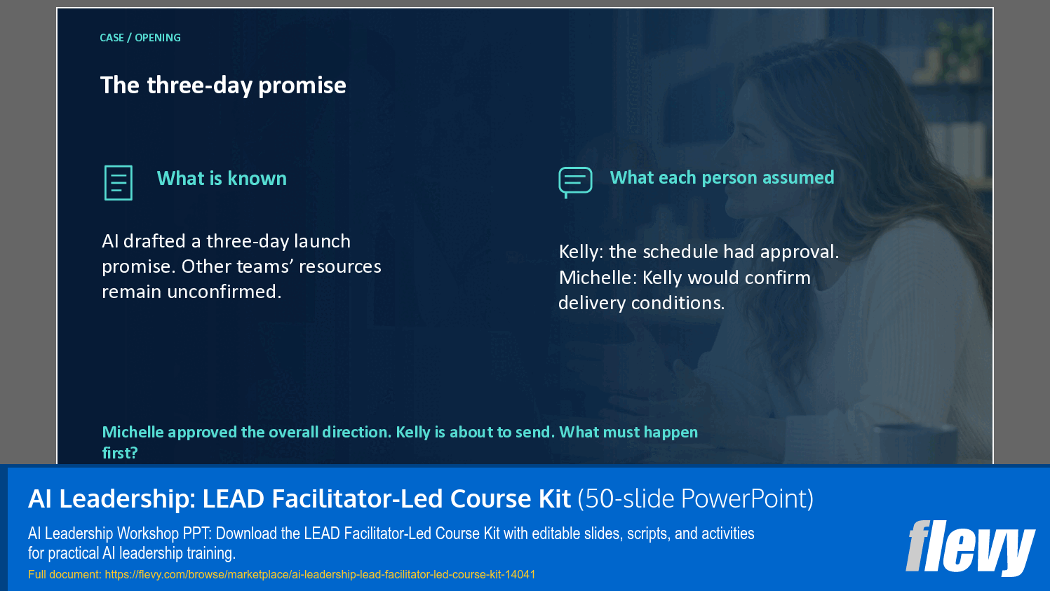 AI Leadership: LEAD Facilitator-Led Course Kit (50-slide PPT PowerPoint presentation template (PPTX)) Preview Image