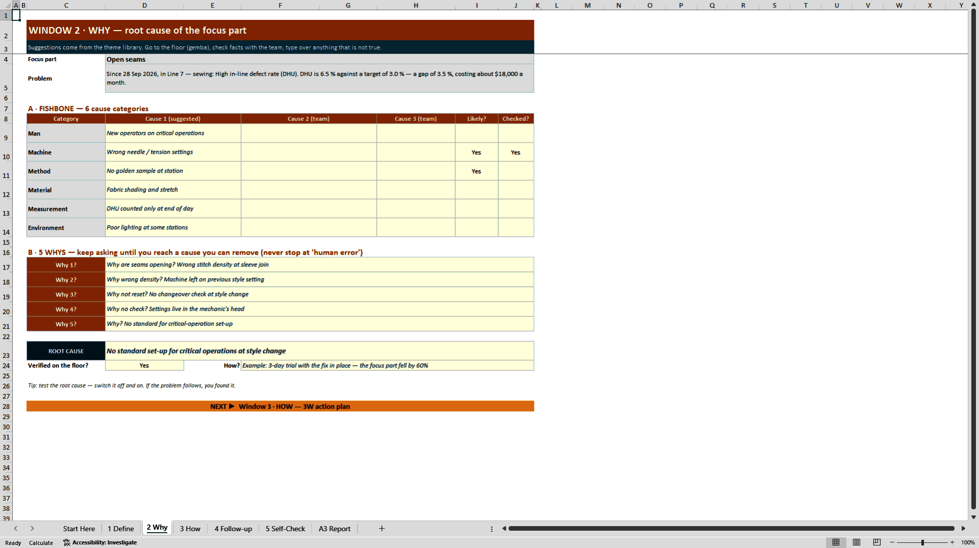 A3 Problem Solving Toolkit with Guide Book (Excel template (XLSX)) Preview Image