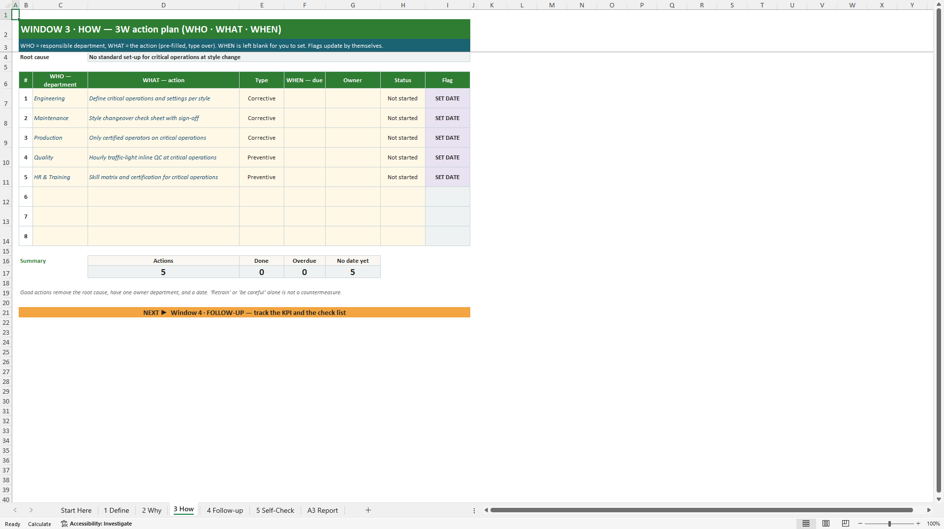 A3 Problem Solving Toolkit with Guide Book (Excel template (XLSX)) Preview Image