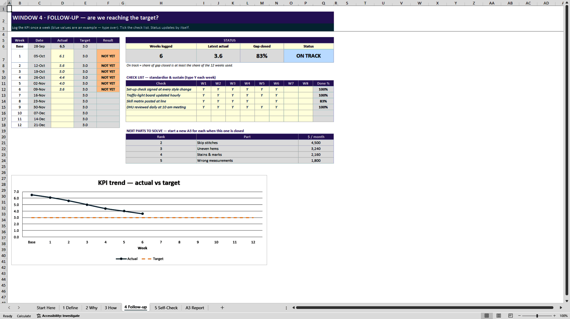 A3 Problem Solving Toolkit with Guide Book (Excel template (XLSX)) Preview Image