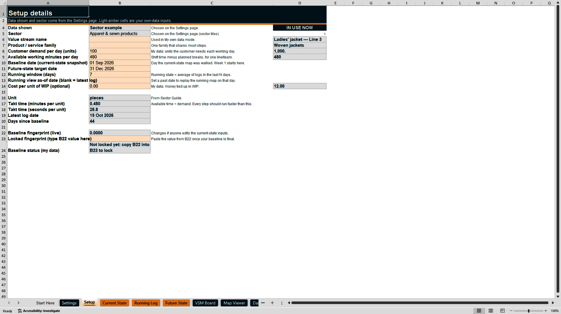 Live Value Stream Mapping Toolkit with Guide Book (Excel template (XLSX)) Preview Image