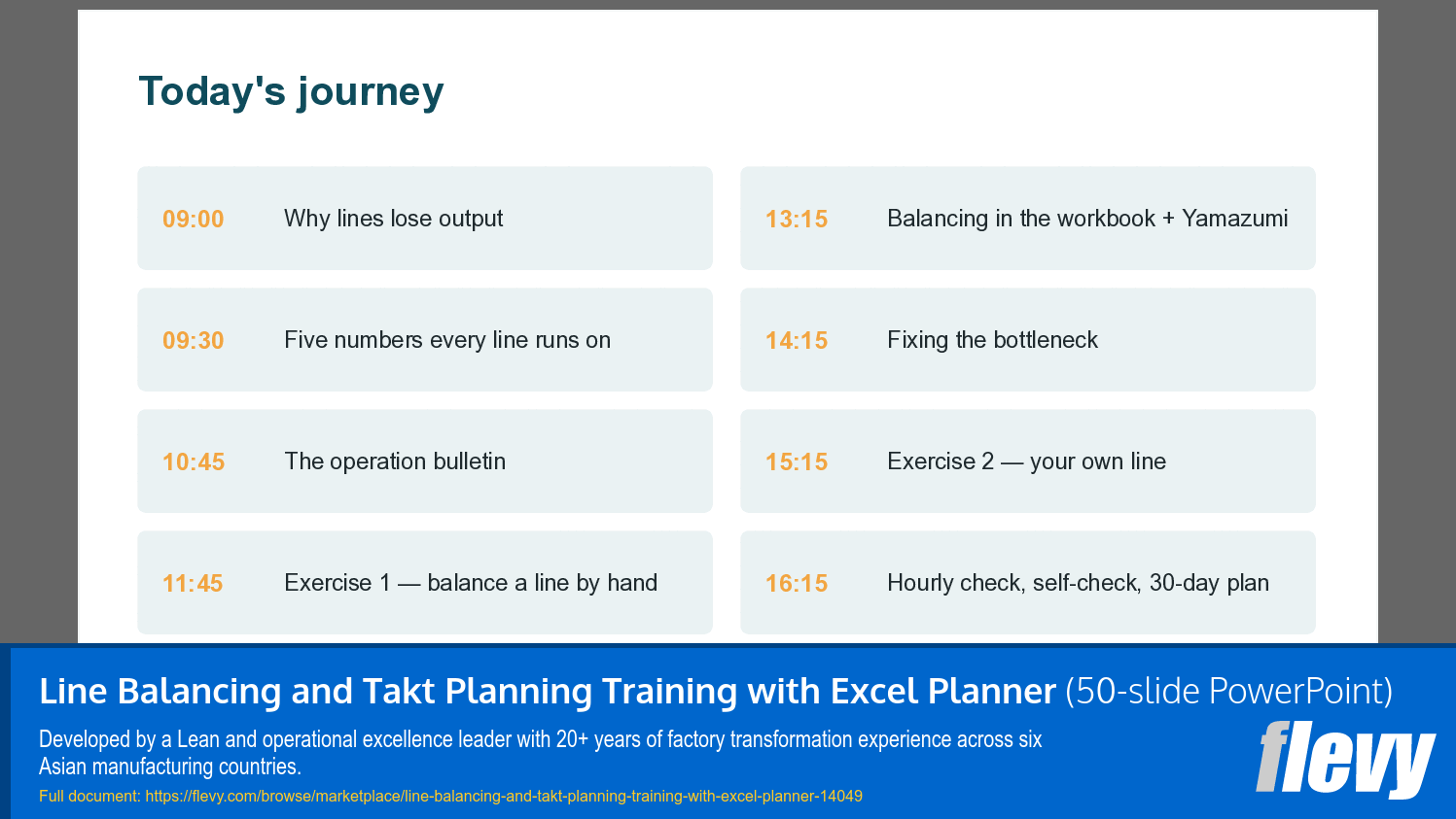 Line Balancing and Takt Planning Training with Excel Planner (50-slide PPT PowerPoint presentation template (PPTX)) Preview Image
