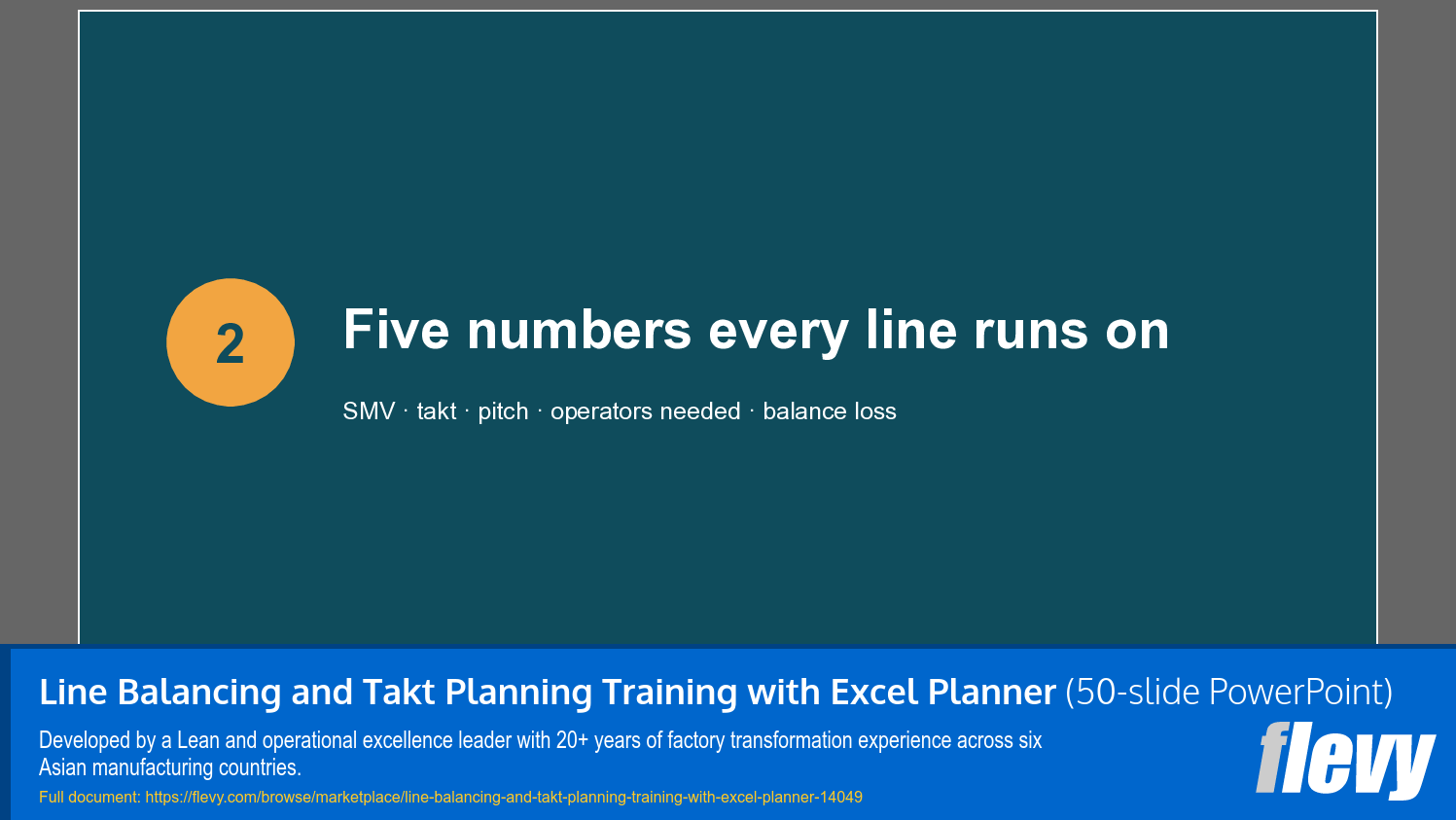 Line Balancing and Takt Planning Training with Excel Planner (50-slide PPT PowerPoint presentation template (PPTX)) Preview Image