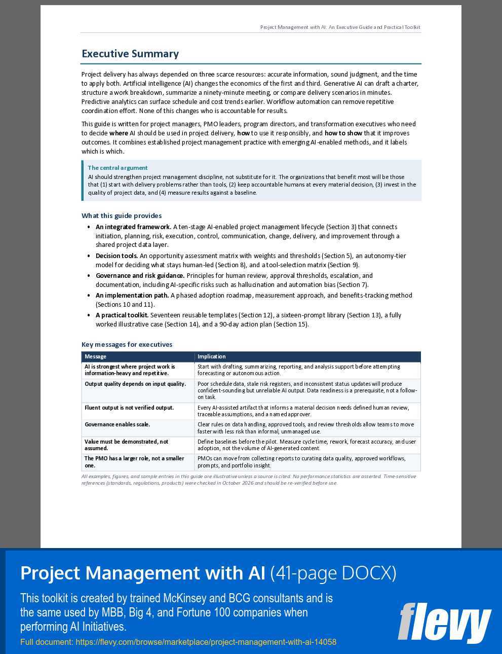 Project Management with AI (41-page Word document) Preview Image