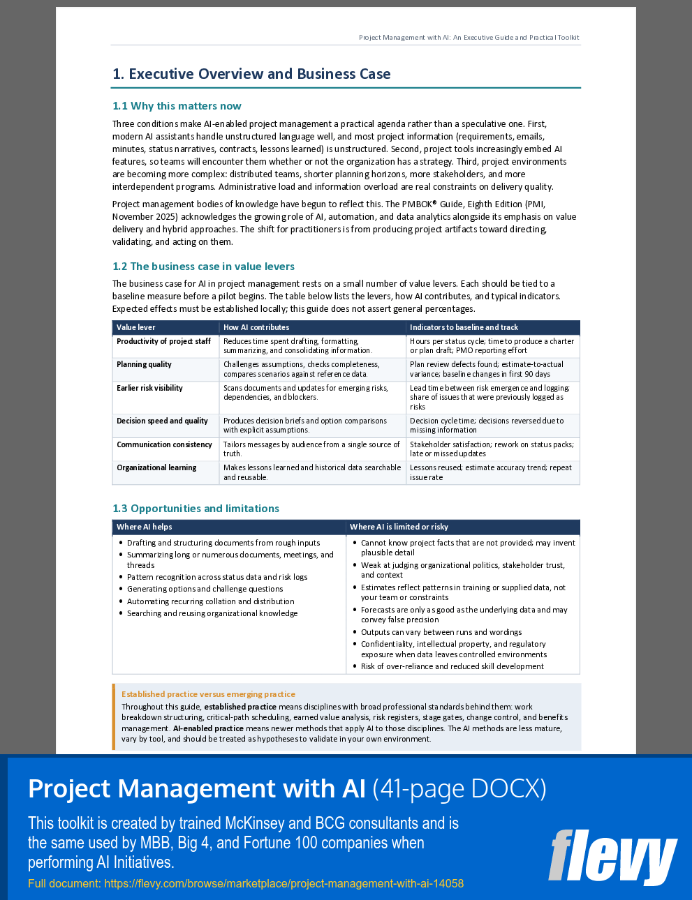 Project Management with AI (41-page Word document) Preview Image