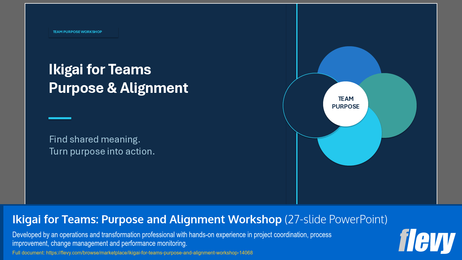 Ikigai for Teams: Purpose and Alignment Workshop (27-slide PPT PowerPoint presentation template (PPTX)) Preview Image