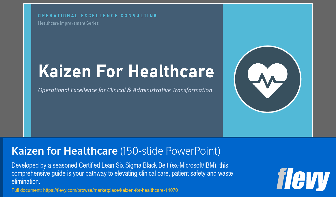 Kaizen for Healthcare (150-slide PPT PowerPoint presentation template (PPTX)) Preview Image