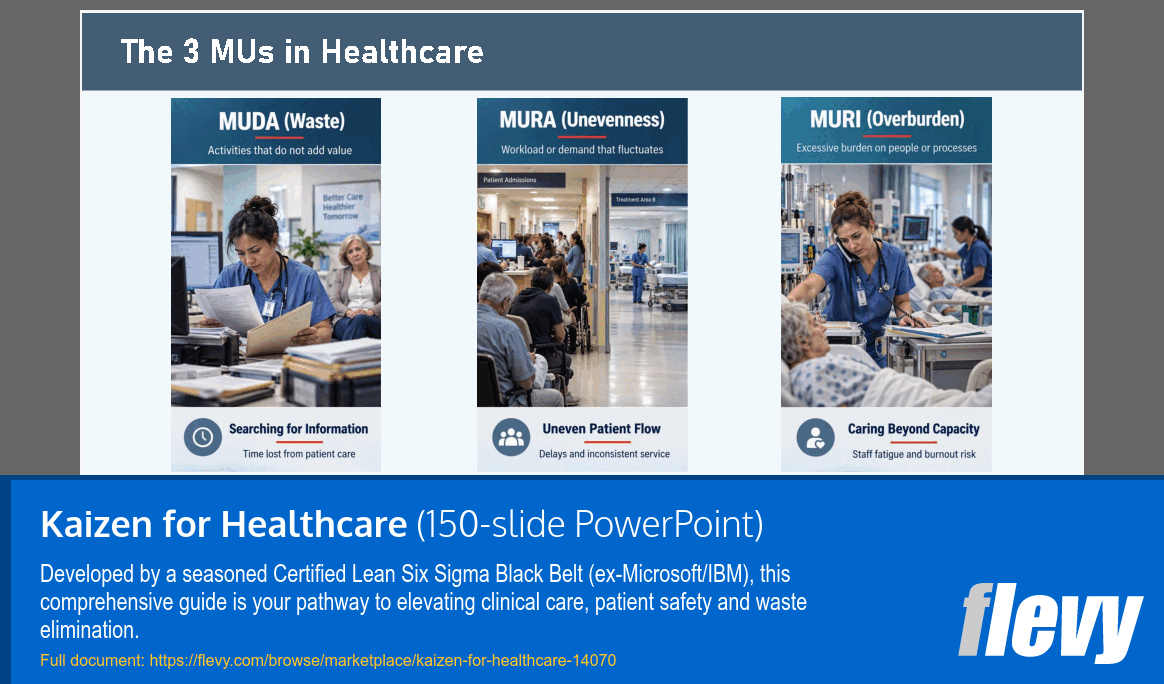Kaizen for Healthcare (150-slide PPT PowerPoint presentation template (PPTX)) Preview Image
