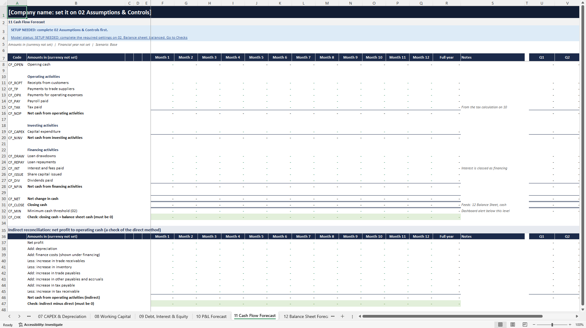 FinGuard BalancePlan: 3-Statement Budget and Forecast Model (Excel template (XLSX)) Preview Image