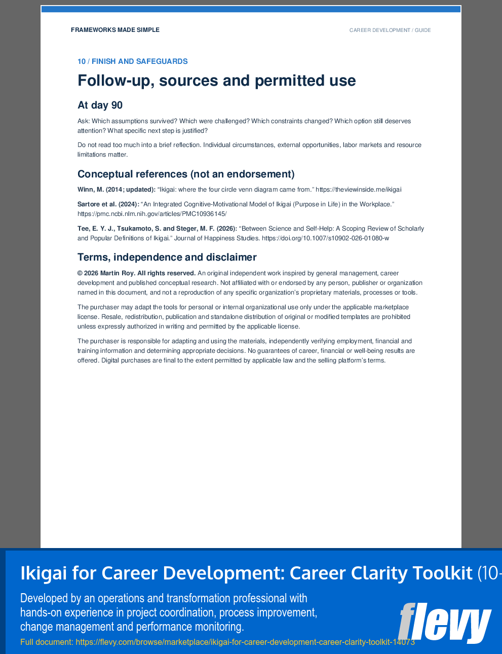 Ikigai for Career Development: Career Clarity Toolkit (10-page PDF document) Preview Image