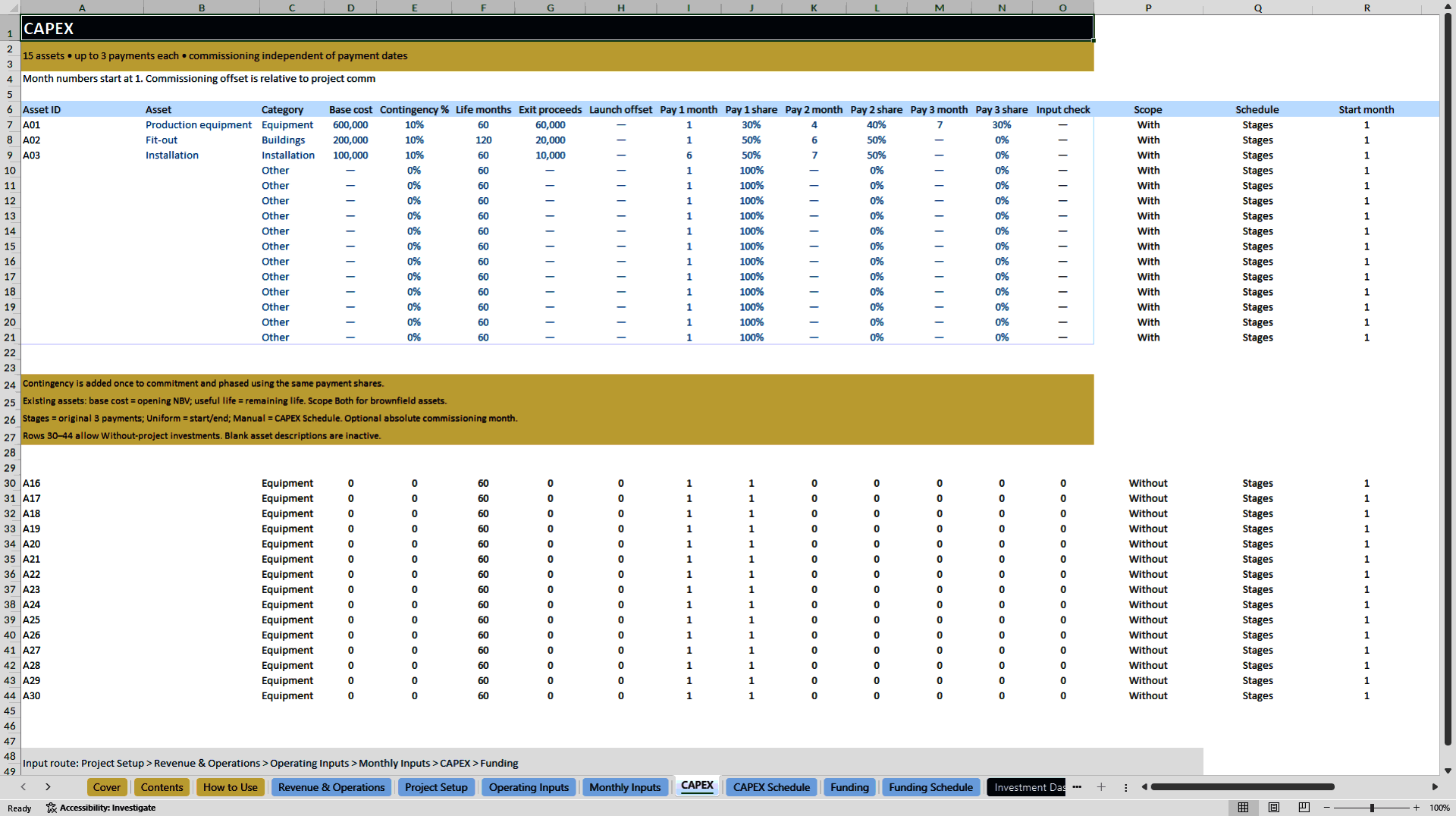 Investment Project Financial Model - NPV, IRR & DSCR (Excel template (XLSX)) Preview Image