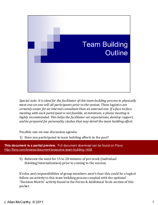 This is a partial preview of Executive Team Building (38-slide PowerPoint presentation (PPTX)). Full document is 38 slides. 
