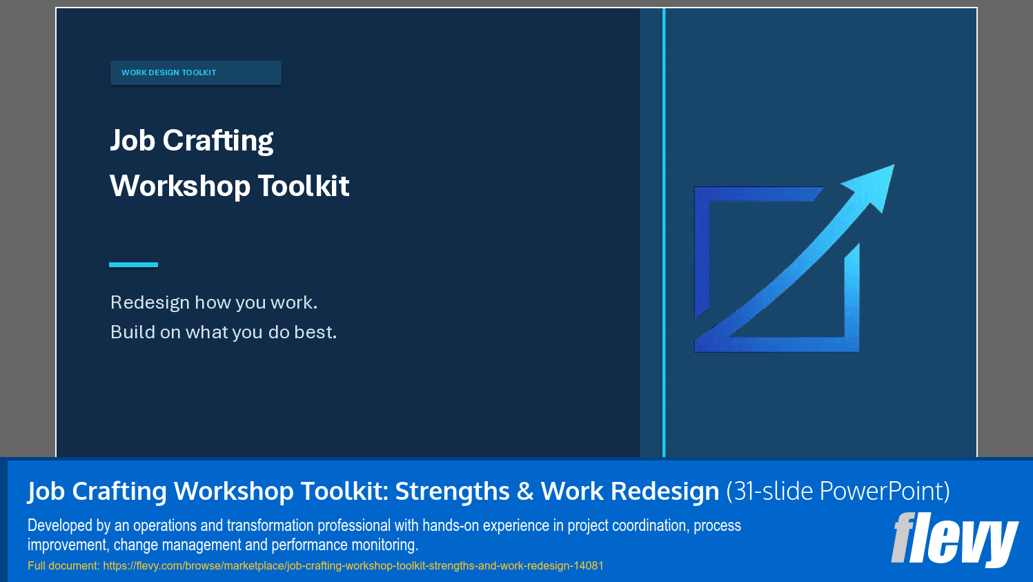 Job Crafting Workshop Toolkit: Strengths & Work Redesign (31-slide PPT PowerPoint presentation template (PPTX)) Preview Image