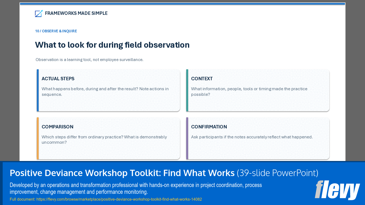 Positive Deviance Workshop Toolkit: Find What Works (39-slide PPT PowerPoint presentation template (PPTX)) Preview Image