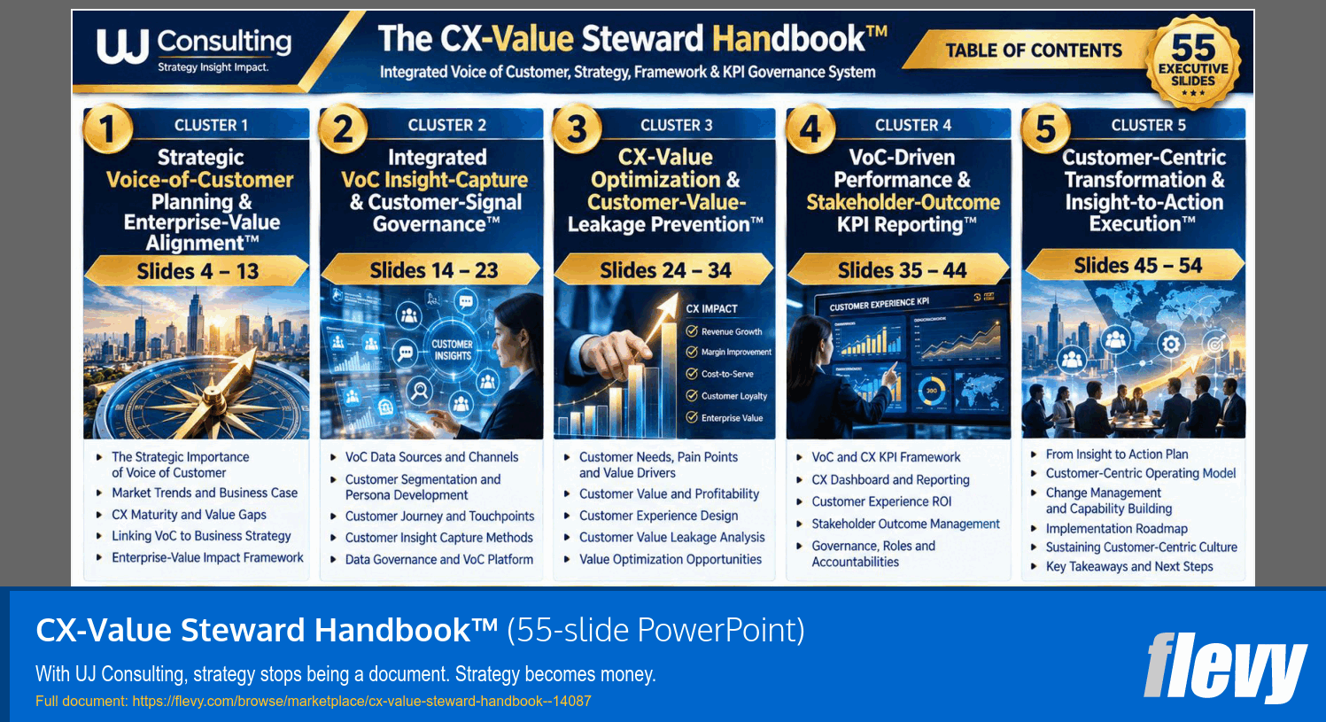 CX-Value Steward Handbook™ (55-slide PPT PowerPoint presentation template (PPTX)) Preview Image