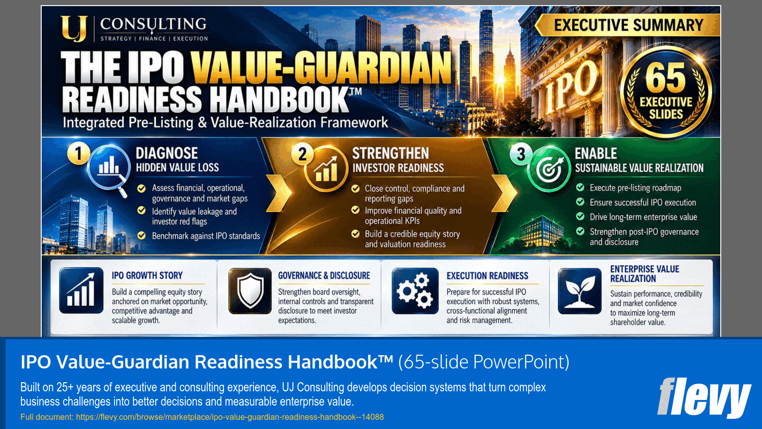 IPO Value-Guardian Readiness Handbook™ (65-slide PPT PowerPoint presentation template (PPTX)) Preview Image