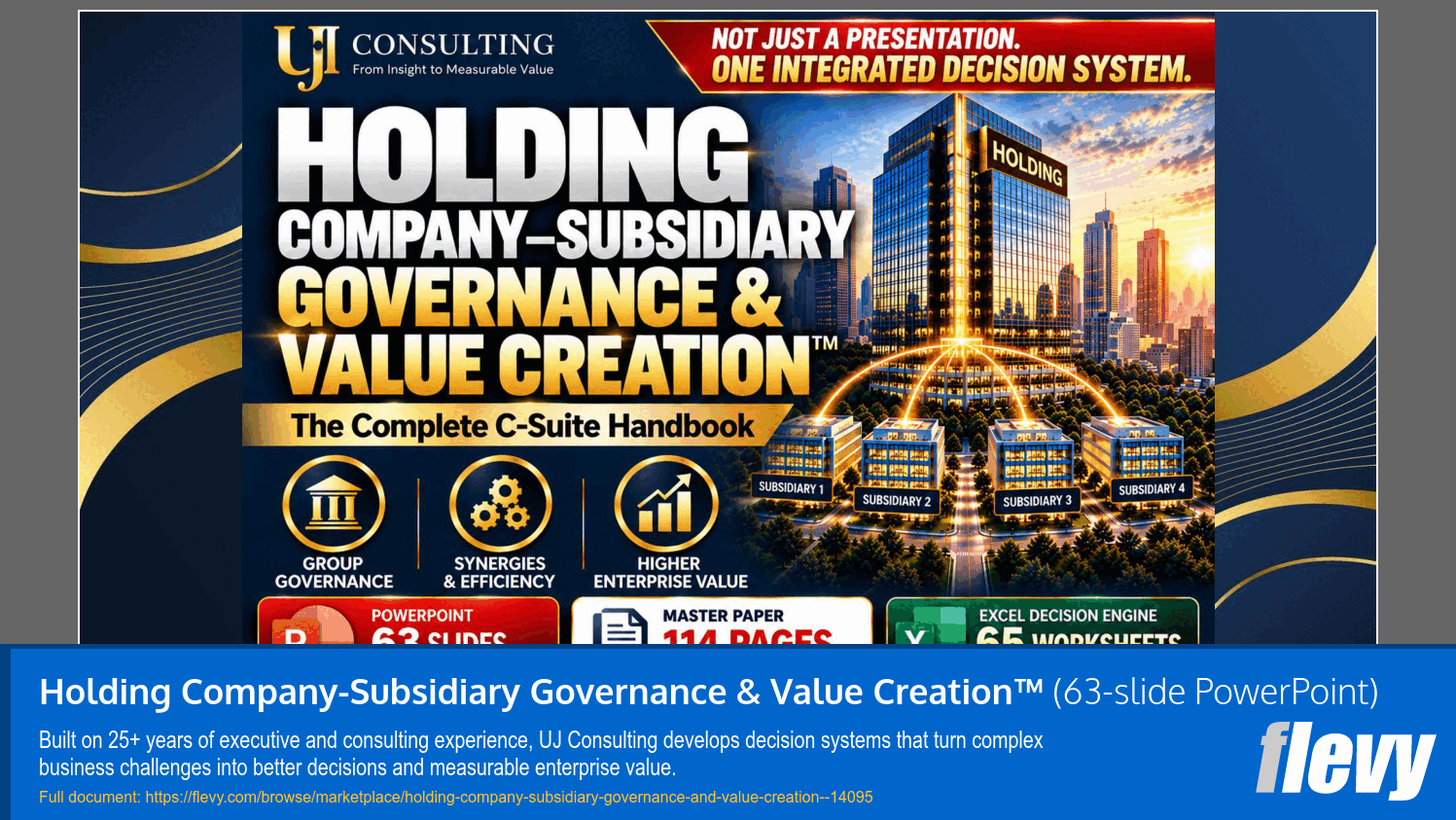 Holding Company-Subsidiary Governance & Value Creation™ (63-slide PPT PowerPoint presentation template (PPTX)) Preview Image