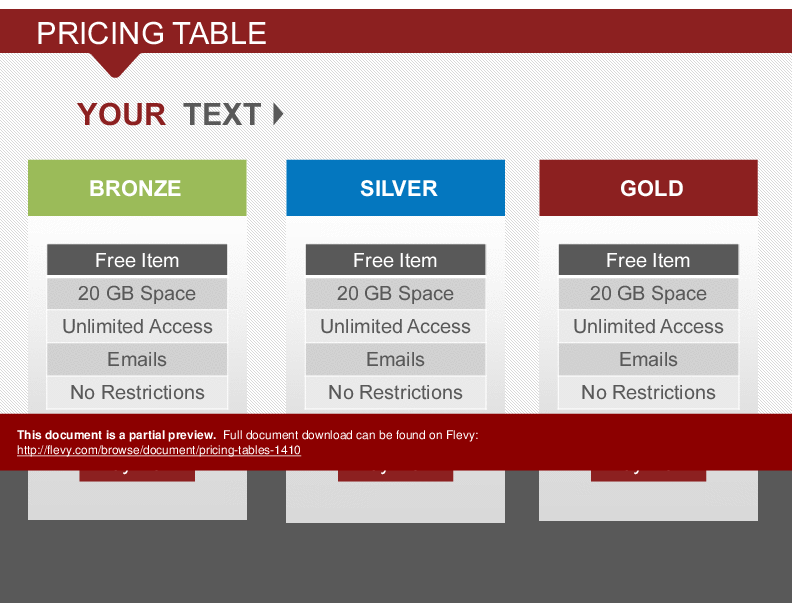 This is a partial preview of Pricing Tables, Diagrams, & Slides (41-slide PowerPoint presentation (PPTX)). Full document is 41 slides. 