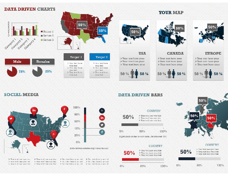 Maps Pack 1 - Infographics, Result Display, Data Driven (382-slide PPT PowerPoint presentation (PPTX)) Preview Image