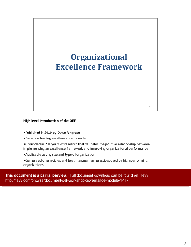 Organizational Excellence Framework - Governance (44-slide PPT PowerPoint presentation (PPT)) Preview Image