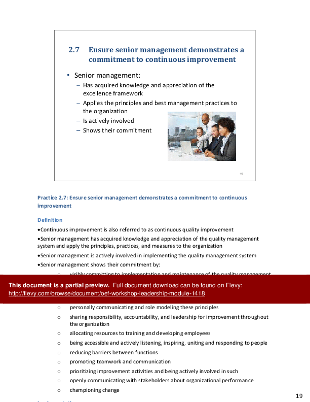 Organizational Excellence Framework - Leadership (40-slide PPT PowerPoint presentation (PPT)) Preview Image