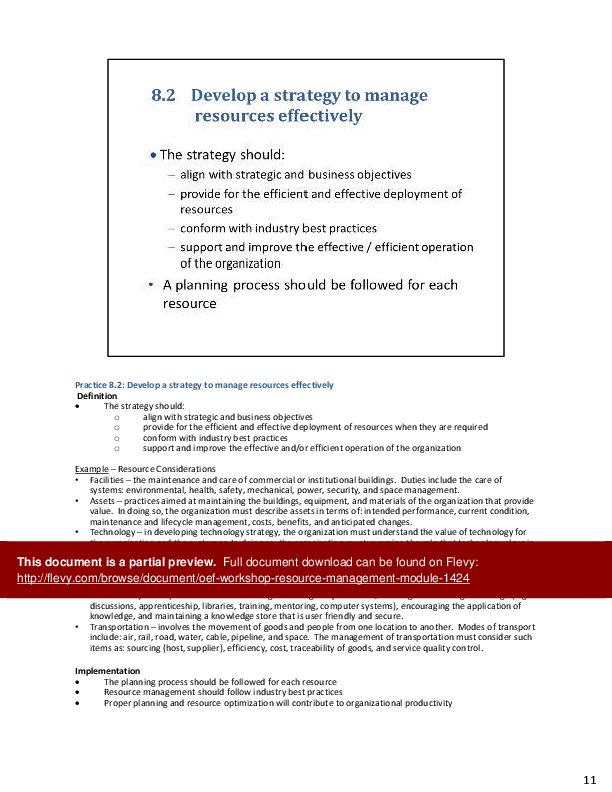 Organizational Excellence Framework - Resource Management (53-slide PPT PowerPoint presentation (PPTX)) Preview Image