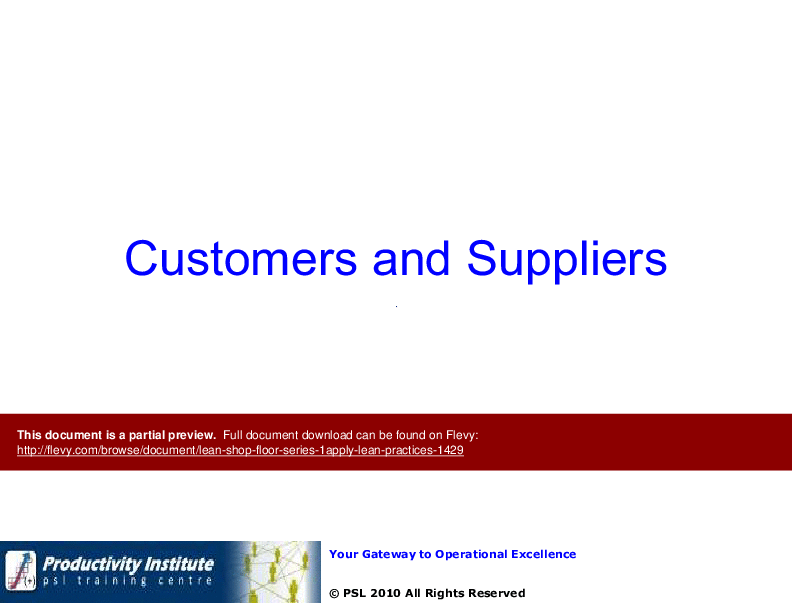 Lean Shop Floor YB Series - 1. Apply Lean Practices (35-slide PPT PowerPoint presentation (PPT)) Preview Image
