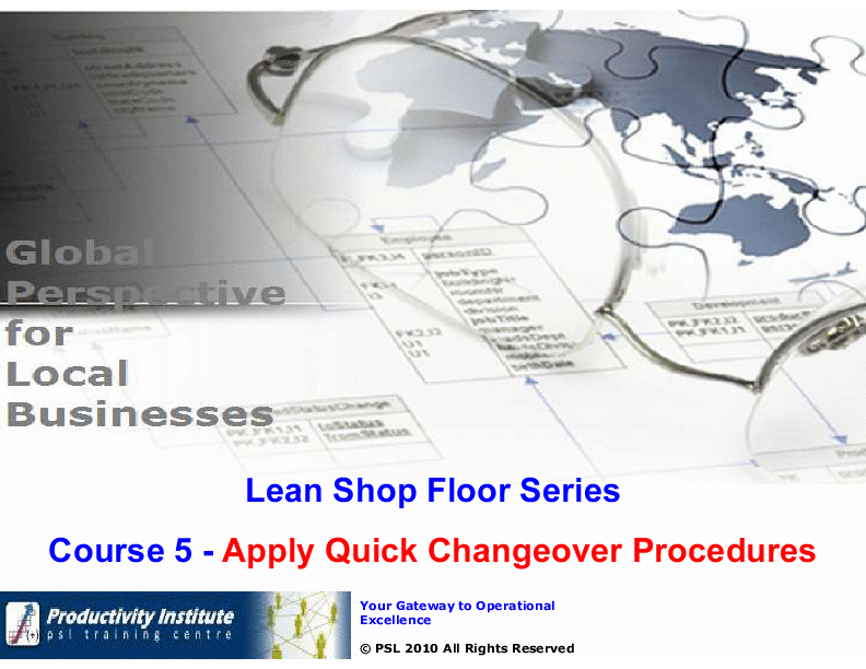 This is a partial preview of Lean Shop Floor YB Series - 5. Apply Quick Changeovers (28-slide PowerPoint presentation (PPT)). Full document is 28 slides. 