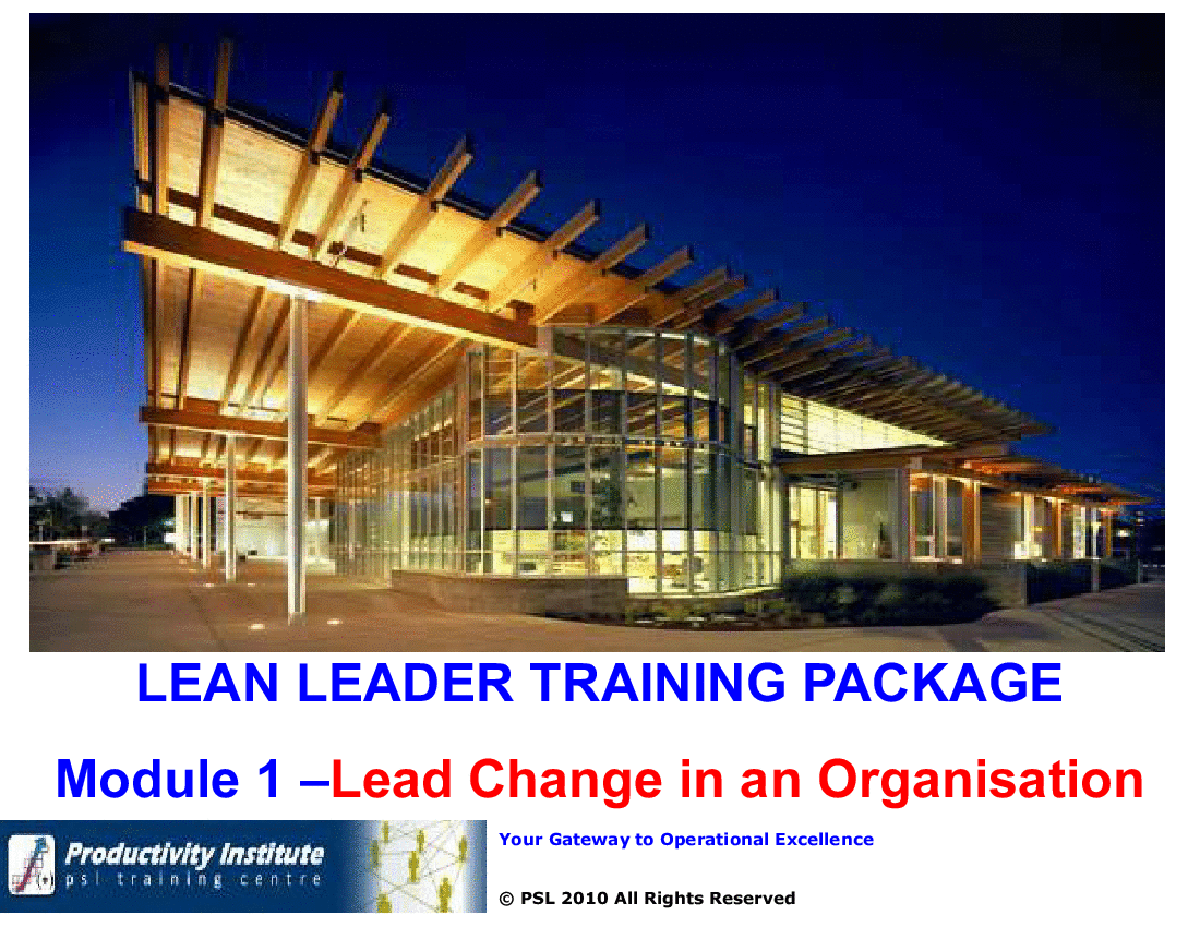 This is a partial preview of Lean Leader GB Series 1 - Lead Change (116-slide PowerPoint presentation (PPT)). Full document is 116 slides. 