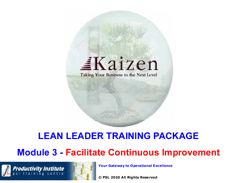 This is a partial preview of Lean Leader GB Series 3 - Facilitate Continuous Improvement (46-slide PowerPoint presentation (PPTX)). Full document is 46 slides. 