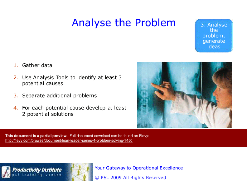 This is a partial preview of Lean Leader GB Series 4 - Problem Solving (39-slide PowerPoint presentation (PPTX)). Full document is 39 slides. 