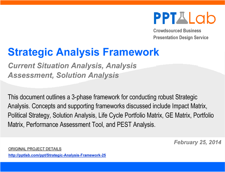 This is a partial preview of Strategic Analysis Framework (28-slide PowerPoint presentation (PPT)). Full document is 28 slides. 
